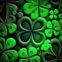 ST Patrick's day green background clover leaf bokeh lights defocused for ST Patrick's day celebration design background,Three Leaf Clover Pattern photo
