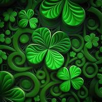 ST Patrick's day green background clover leaf bokeh lights defocused for ST Patrick's day celebration design background,Three Leaf Clover Pattern photo
