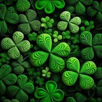 ST Patrick's day green background clover leaf bokeh lights defocused for ST Patrick's day celebration design background,Three Leaf Clover Pattern photo