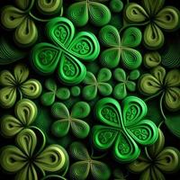 ST Patrick's day green background clover leaf bokeh lights defocused for ST Patrick's day celebration design background,Three Leaf Clover Pattern photo