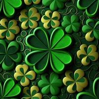 ST Patrick's day green background clover leaf bokeh lights defocused for ST Patrick's day celebration design background,Three Leaf Clover Pattern photo