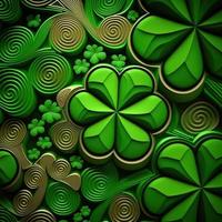 ST Patrick's day green background clover leaf bokeh lights defocused for ST Patrick's day celebration design background,Three Leaf Clover Pattern photo