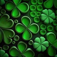 ST Patrick's day green background clover leaf bokeh lights defocused for ST Patrick's day celebration design background,Three Leaf Clover Pattern photo