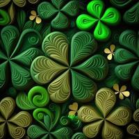 ST Patrick's day green background clover leaf bokeh lights defocused for ST Patrick's day celebration design background,Three Leaf Clover Pattern photo