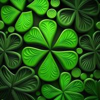 ST Patrick's day green background clover leaf bokeh lights defocused for ST Patrick's day celebration design background,Three Leaf Clover Pattern photo
