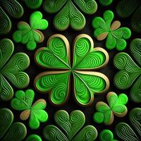 ST Patrick's day green background clover leaf bokeh lights defocused for ST Patrick's day celebration design background,Three Leaf Clover Pattern photo