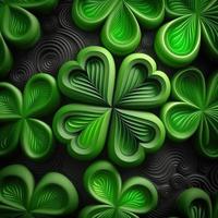 ST Patrick's day green background clover leaf bokeh lights defocused for ST Patrick's day celebration design background,Three Leaf Clover Pattern photo