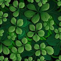 ST Patrick's day green background clover leaf bokeh lights defocused for ST Patrick's day celebration design background,Three Leaf Clover Pattern photo