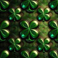 ST Patrick's day green background clover leaf bokeh lights defocused for ST Patrick's day celebration design background,Three Leaf Clover Pattern photo