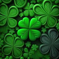 ST Patrick's day green background clover leaf bokeh lights defocused for ST Patrick's day celebration design background,Three Leaf Clover Pattern photo