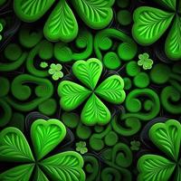 ST Patrick's day green background clover leaf bokeh lights defocused for ST Patrick's day celebration design background,Three Leaf Clover Pattern photo
