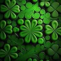 ST Patrick's day green background clover leaf bokeh lights defocused for ST Patrick's day celebration design background,Three Leaf Clover Pattern photo