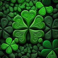 ST Patrick's day green background clover leaf bokeh lights defocused for ST Patrick's day celebration design background,Three Leaf Clover Pattern photo