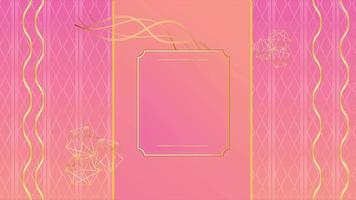 4K Animated Modern luxury abstract background with golden line elements. gradient pink gold for presentation video
