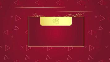 4K Animated modern luxury abstract background with golden line elements Stylish gradient red for presentation video