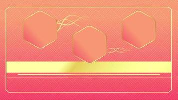 4K Animated Modern luxury abstract background with golden line elements. gradient pink gold for presentation video