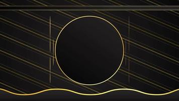 animerad modern lyx abstrakt bakgrund med gyllene linje element eleganta lutning svart för presentation video