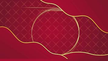 4K Animated modern luxury abstract background with golden line elements Stylish gradient red background for presentation video