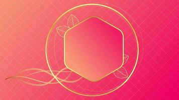 4K Animated Modern luxury abstract background with golden line elements. pink gold for presentation video