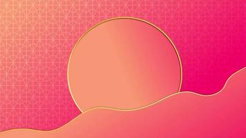 4K Animated Modern luxury abstract background with golden line elements. pink gold for presentation video