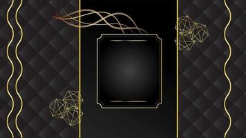 4k animado moderno lujo resumen antecedentes con dorado línea elementos elegante degradado negro gris para presentación video