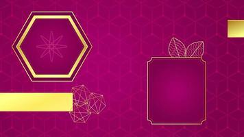 4K Animated Modern luxury abstract background with golden line elements. gradient pink for presentation video