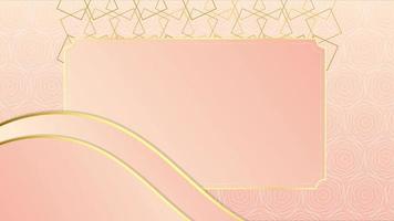 Animated Modern luxury abstract background with golden line elements. gradient pink gold for presentation video