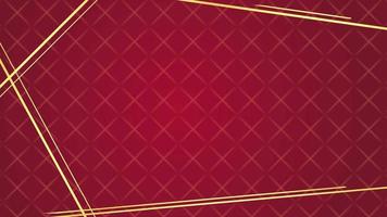 4K Animated modern luxury abstract background with golden line elements Stylish gradient red background for presentation video