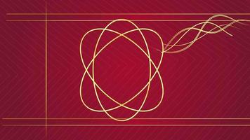 4K Animated modern luxury abstract background with golden line elements Stylish gradient red for presentation video