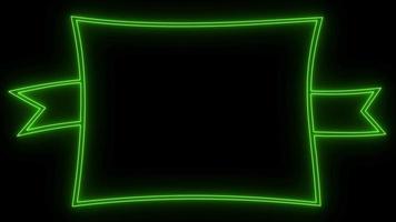Jahrgang Neon- Rahmen Licht mit Ändern Farben auf schwarz Hintergrund video