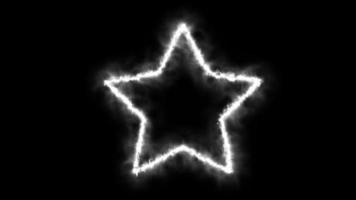 White star symbol inflames on black background video