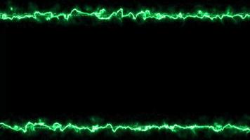 leuchtenden Energie elektrisch Rahmen Hintergrund im Grün auf schwarz Hintergrund video