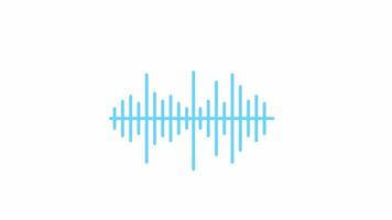 Animated sound visualization. Flat cartoon style icon 4K video footage. Audio waveform. Longitudinal music waves color isolated element animation on white background with alpha channel transparency
