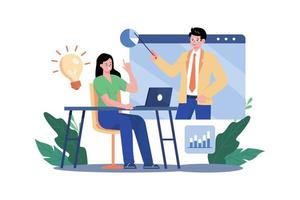 Customer Support And Guide Illustration concept on white background