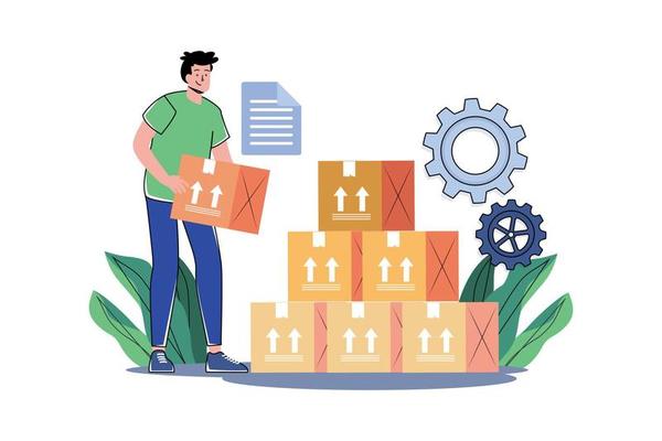 Inventory Unit Illustration concept on white background