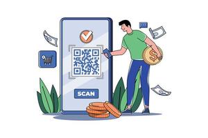 Code Scanner Illustration concept on white background vector