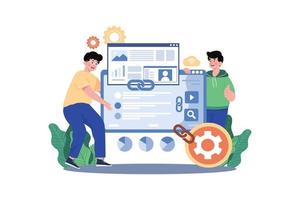 Link Building Illustration concept on white background vector