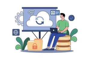 Cloud computing service Illustration concept on white background vector