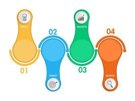 Colorful Four Steps Business Infographic Icons on White Background. vector