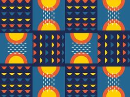 Colorful abstract seamless background of different patterns and geometric shapes. vector