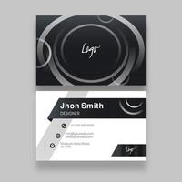 Black and white business card or horizontal template design in front and back view. vector