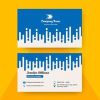 Editable Business Card Template Layout In Blue And White Color. vector