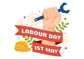 Happy Labor Day on 1 May Illustration with Different Professions and Thank You to All Workers for Your Hard Work in Flat Cartoon Hand Drawn Templates vector