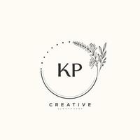 kp belleza vector inicial logo arte, escritura logo de inicial firma, boda, moda, joyería, boutique, floral y botánico con creativo modelo para ninguna empresa o negocio.