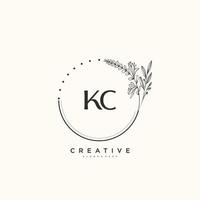 KC Beauty vector initial logo art, handwriting logo of initial signature, wedding, fashion, jewerly, boutique, floral and botanical with creative template for any company or business.