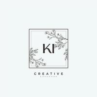 KI Beauty vector initial logo art, handwriting logo of initial signature, wedding, fashion, jewerly, boutique, floral and botanical with creative template for any company or business.
