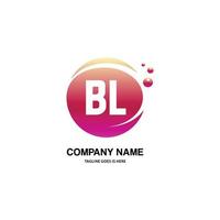 BL initial logo With Colorful Circle template vector