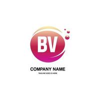 bv inicial logo con vistoso circulo modelo vector