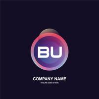 BU initial logo With Colorful Circle template vector