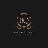 BQ Letter Initial with Royal Luxury Logo Template vector